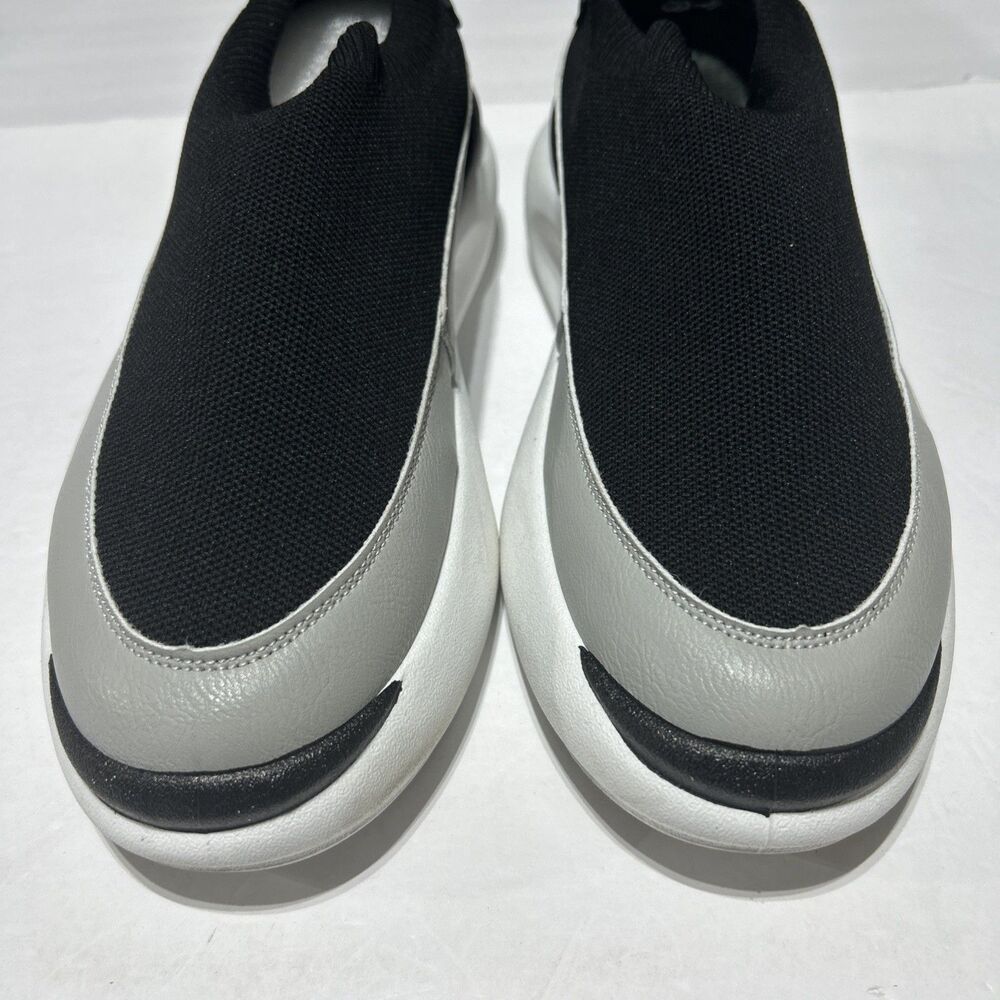 Men's US 10 Black Grey Slip-On Mesh Chunky Sneakers EU 43 XL Casual Walking Shoe - Picture 5 of 7